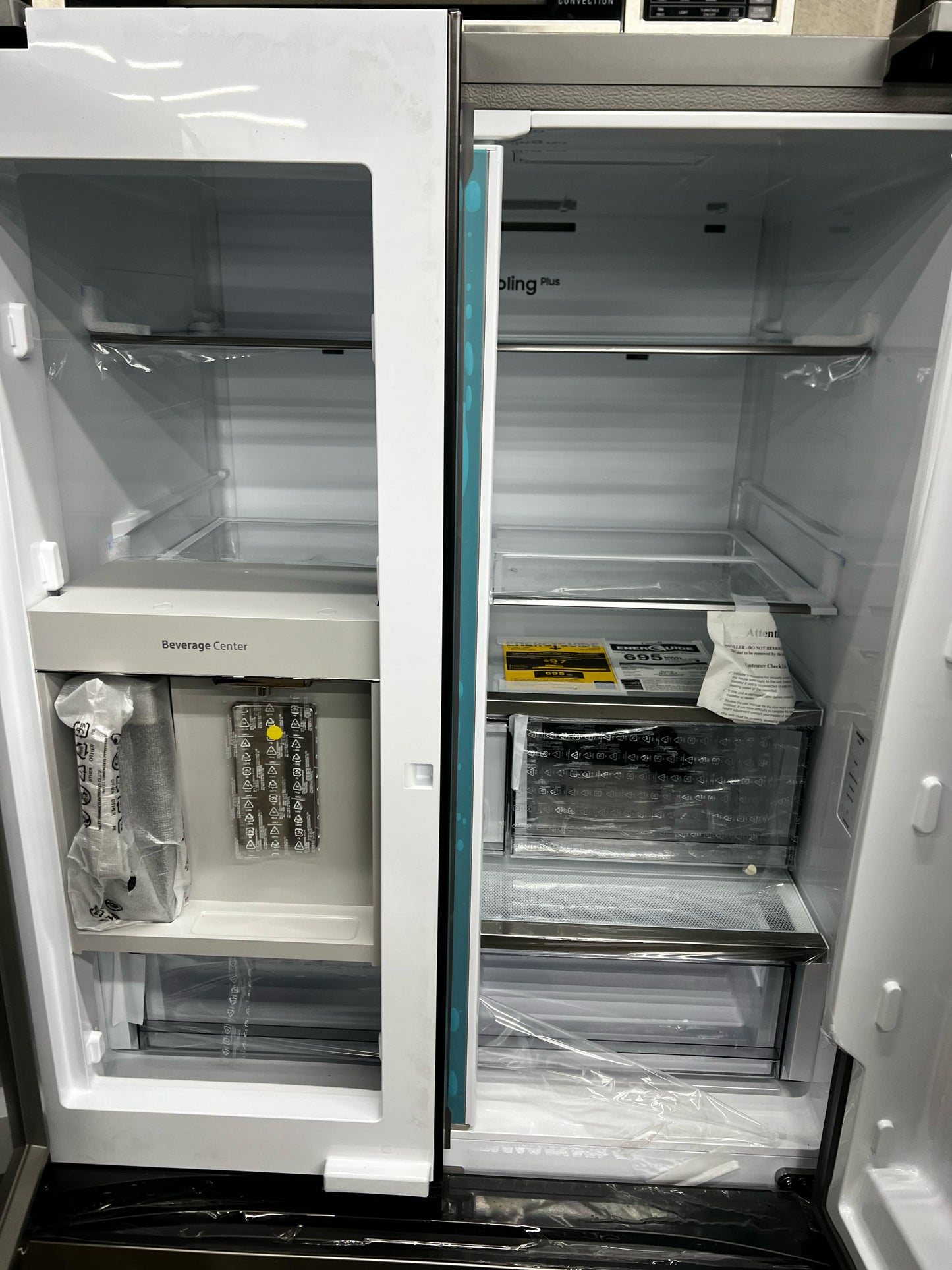 Bespoke 30 cu. ft. 3-Door French Door Smart Refrigerator with Beverage Center in Stainless Steel, Standard Depth