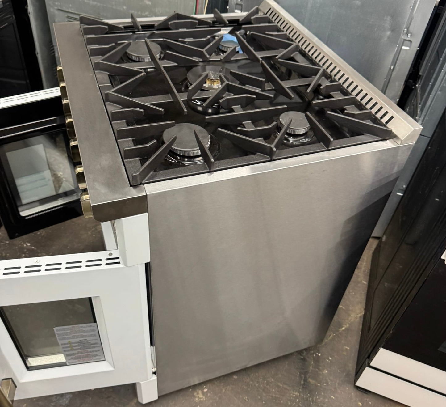 FORNO Galiano 30-in Deep recessed 5 burners Convection Oven Freestanding Dual Fuel Range ( White ) #FFSGS6356-30WHT