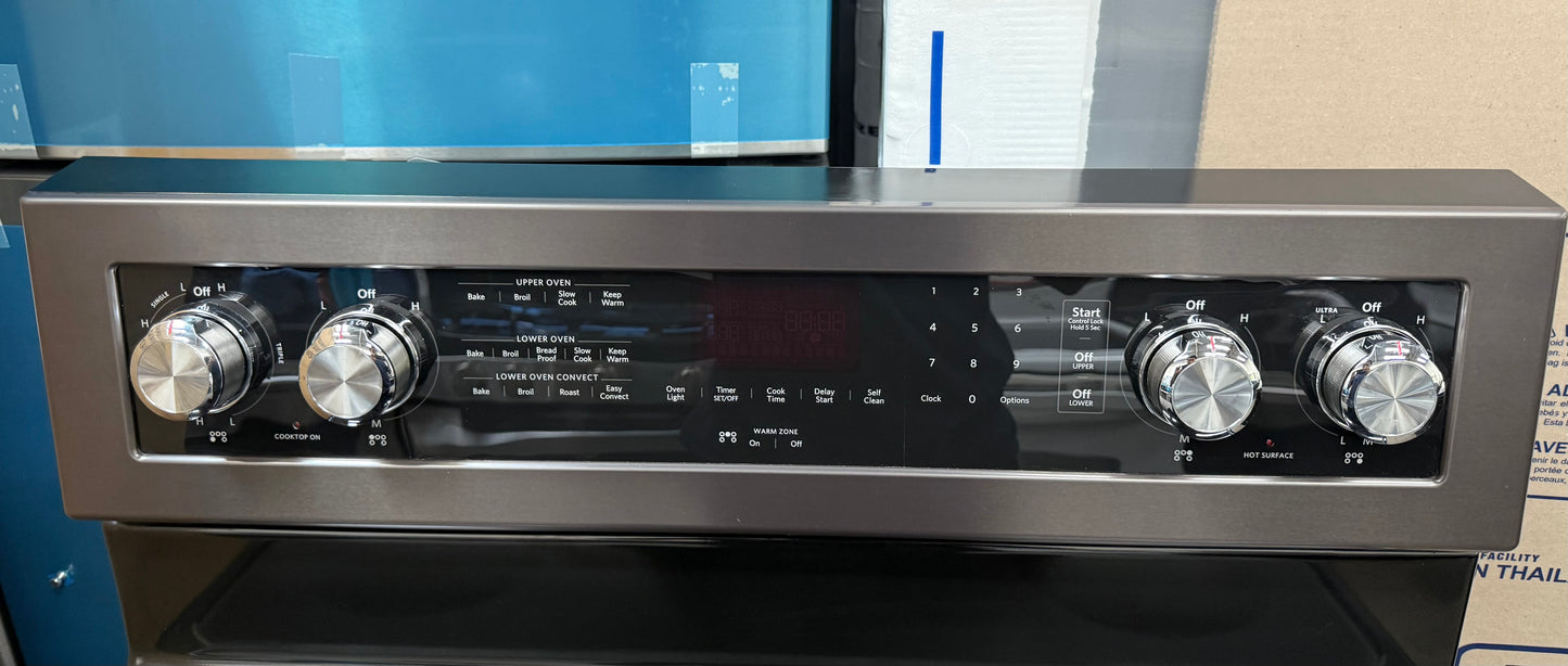 KitchenAid KFED500EBS03 30” Electric Double Oven Range – Black Stainless Steel