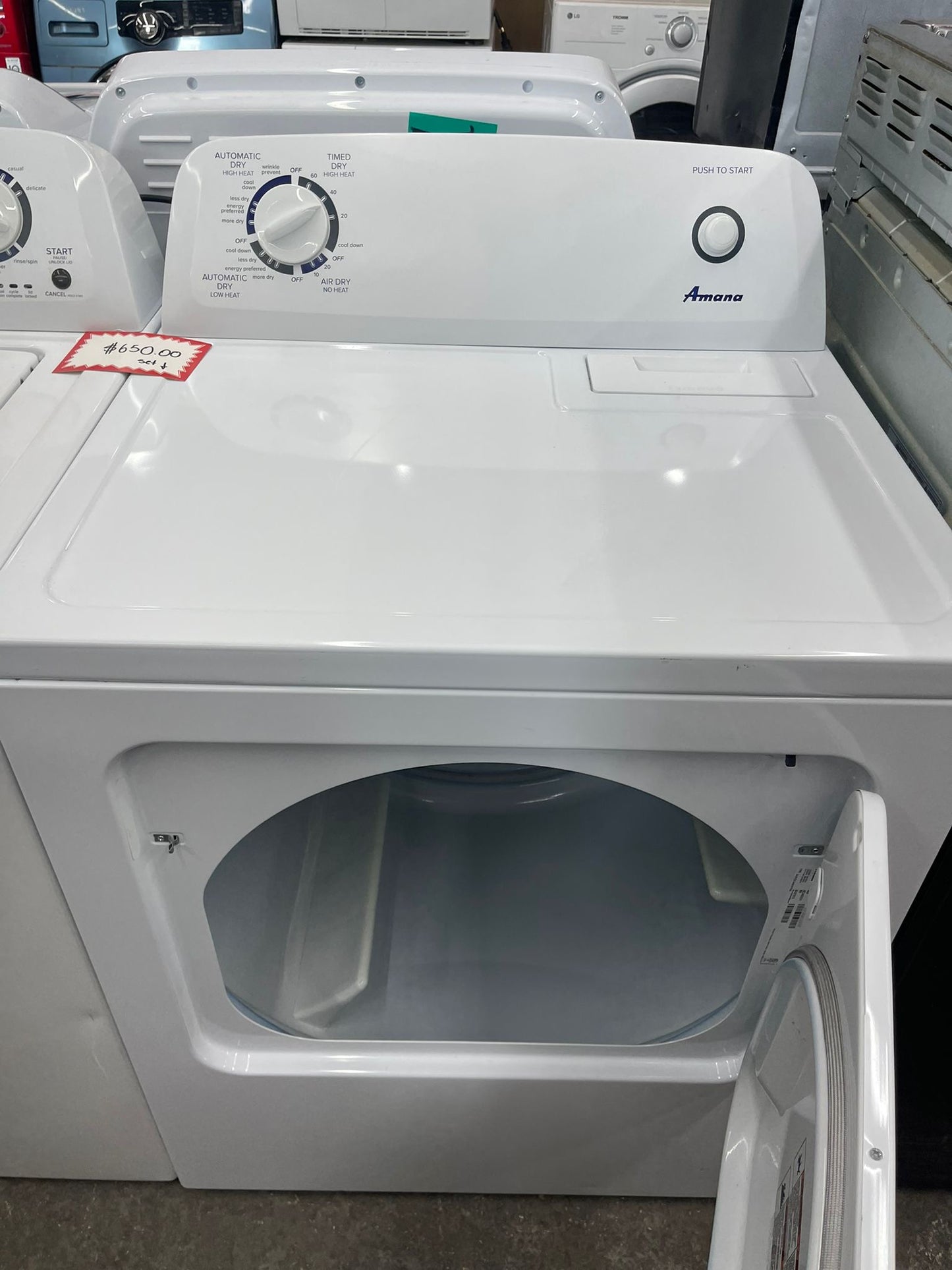 28 Inch Wide 3.5 Cu. Ft. Electric Washer and 29 Inch Wide 6.5 Cu. Ft. Electric Dryer Laundry Pair with Automatic Dryness Control