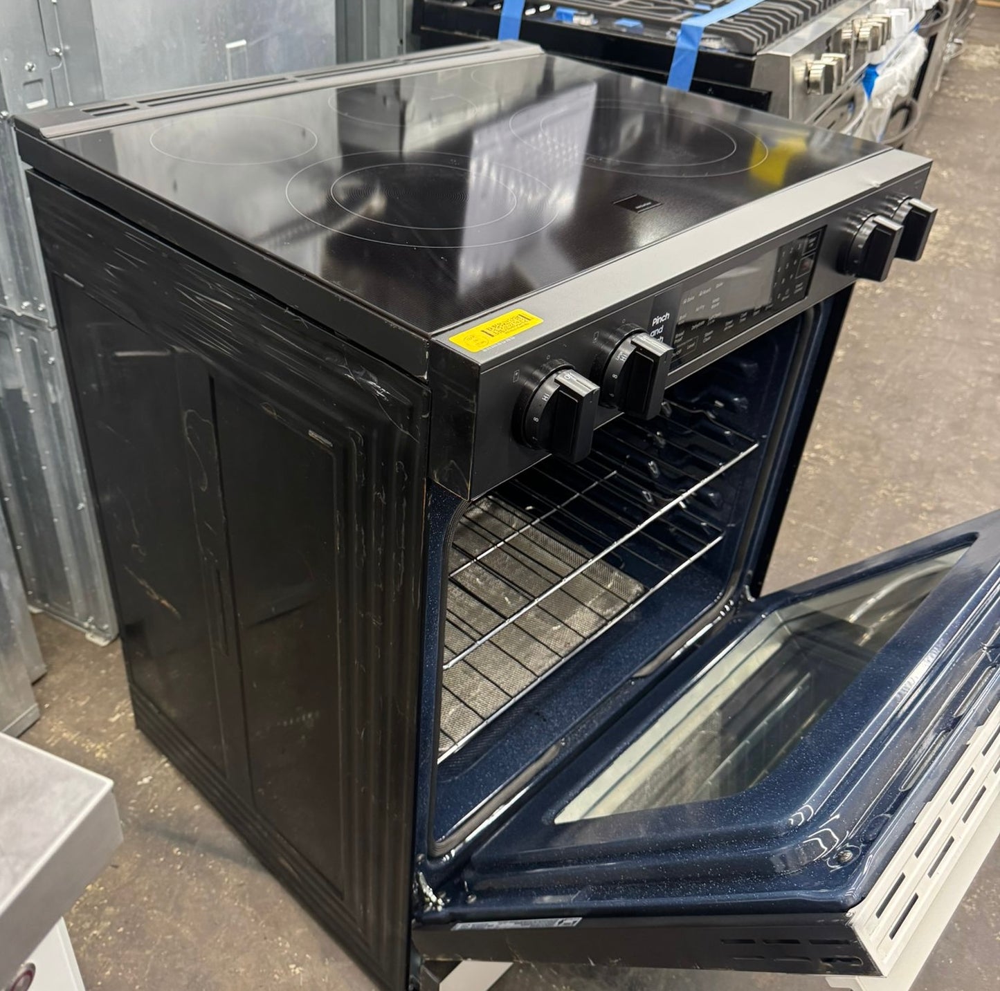 Bespoke 30 in. 5-Burner Element Smart Slide-In Electric Range  with AirFry and Safety Knobs # NSE6DG8300SR
