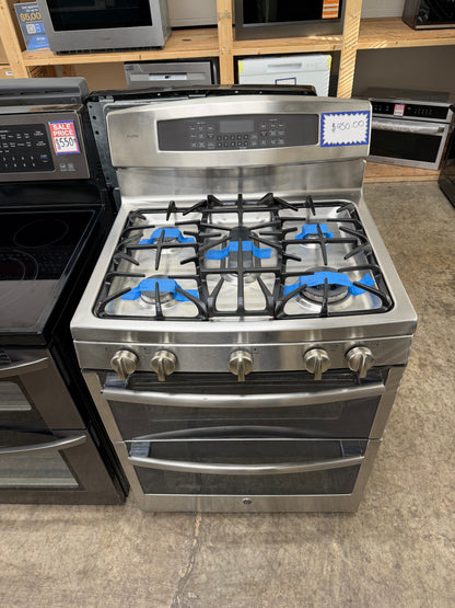 GE Profile PGB950SEF3SS Used 30” Freestanding Gas Double Oven Range