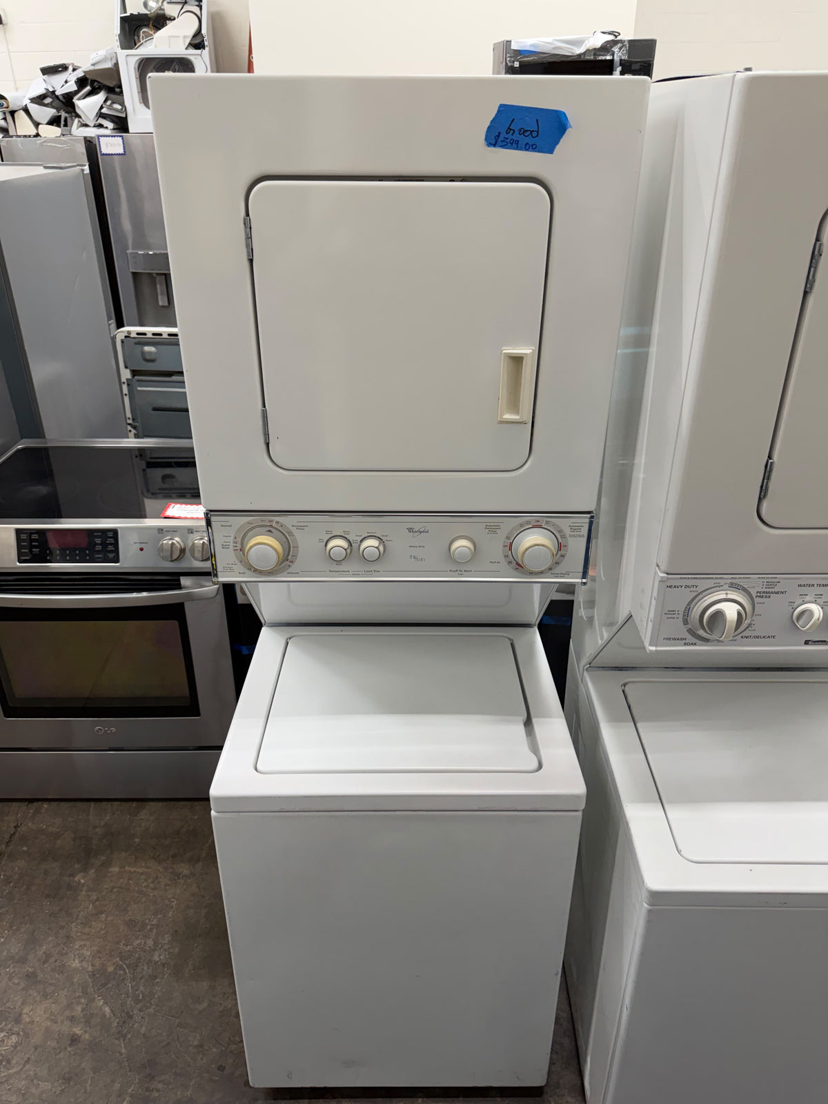 Whirlpool LTE5243DQ6 Washer & Electric Dryer Combo – White – Used