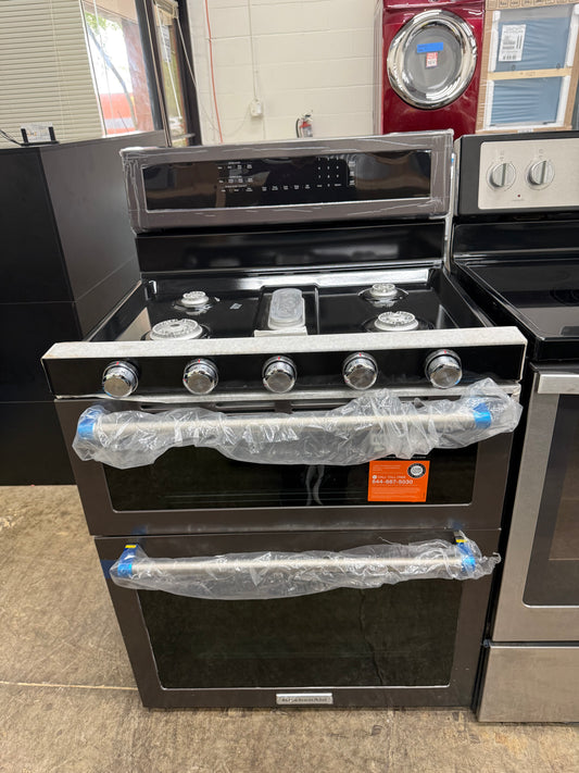 KitchenAid KFGD500EBS11 6.0 Cu. Ft. Double Oven Gas Range – Black Stainless Steel