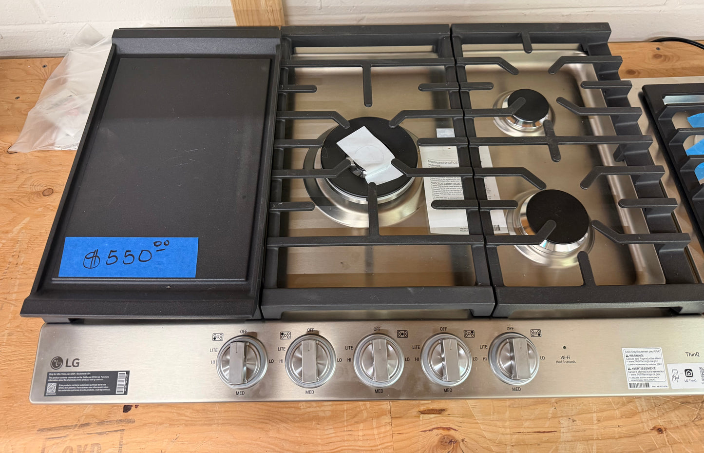 30 Inch Smart Gas Cooktop with UltraHeat 22K BTU Dual Burner and LED Knobs