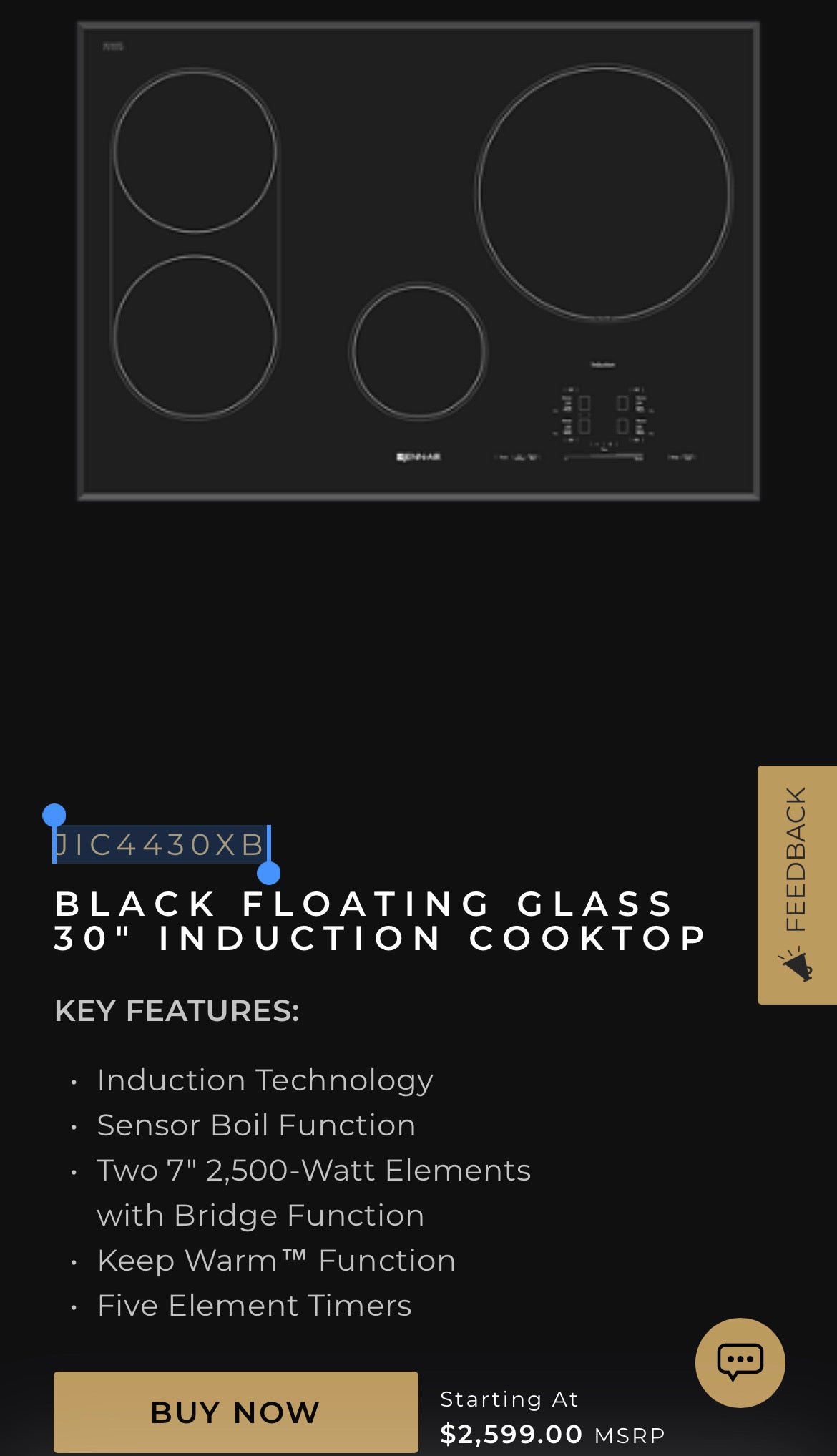 Jenn Air 30in Induction Cooktop