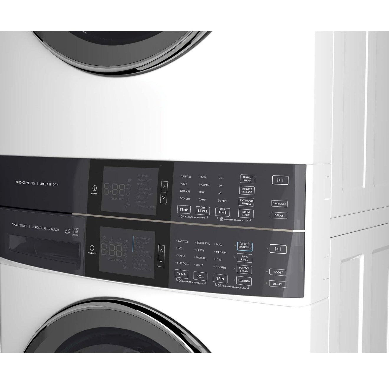 Electrolux ELTE7600AW 4.5 Cu. Ft. Washer & 8.0 Cu. Ft. Electric Dryer Laundry Tower
