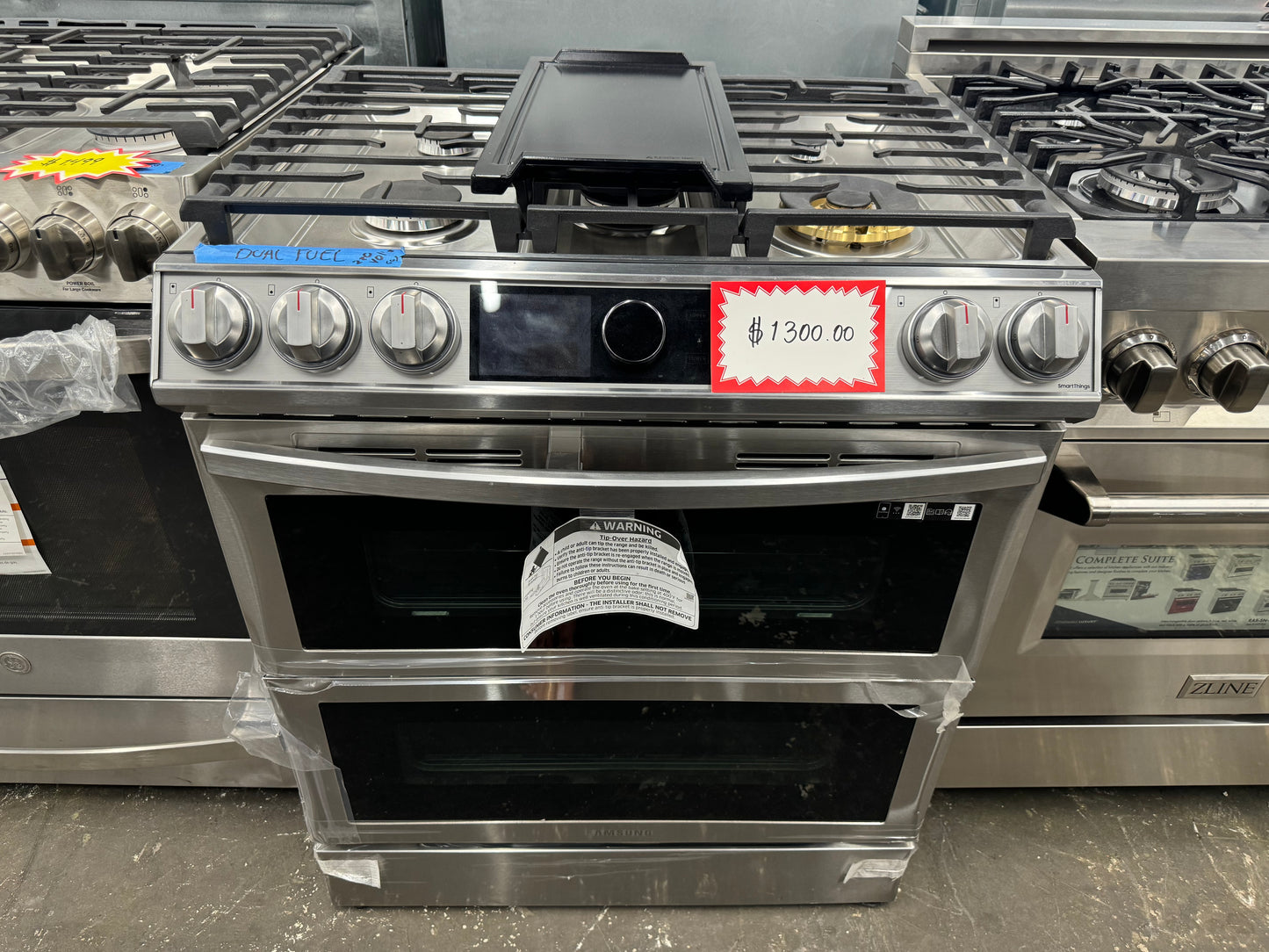 Samsung 30in Slide In Gas Stove Flex Duo New S/D