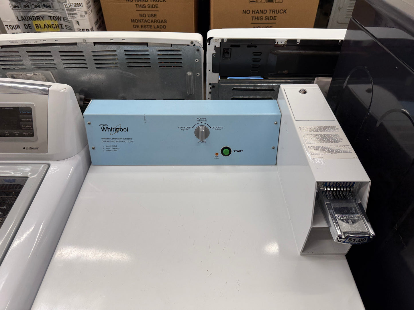 Whirlpool CGM2745FQ 7.4 Cu. Ft. Commercial Coin-Operated Gas Dryer – White