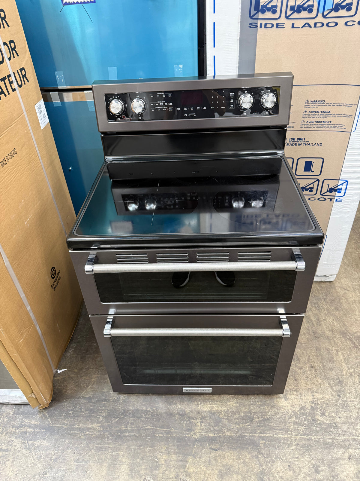 KitchenAid KFED500EBS03 30” Electric Double Oven Range – Black Stainless Steel
