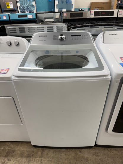Samsung 5.0 Cu. Ft. Top Load Washer & 7.4 Cu. Ft. Electric Dryer Set – White