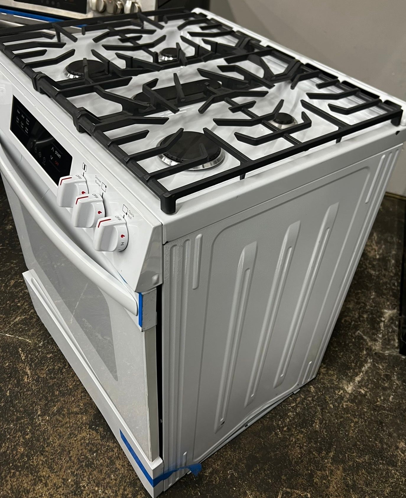 30 in. 5 Burners Slide in Front Control Gas Range with Steam Clean in White  #FCFG3062AW