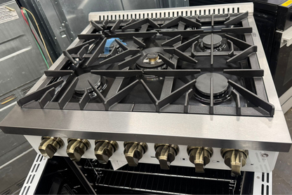 FORNO Galiano 30-in Deep recessed 5 burners Convection Oven Freestanding Dual Fuel Range ( White ) #FFSGS6356-30WHT