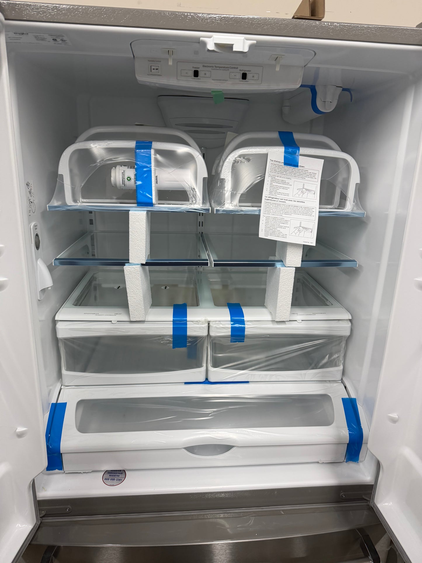 Kitchen aid 36” wide refrigerator New