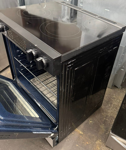 Bespoke 30 in. 5-Burner Element Smart Slide-In Electric Range  with AirFry and Safety Knobs # NSE6DG8300SR