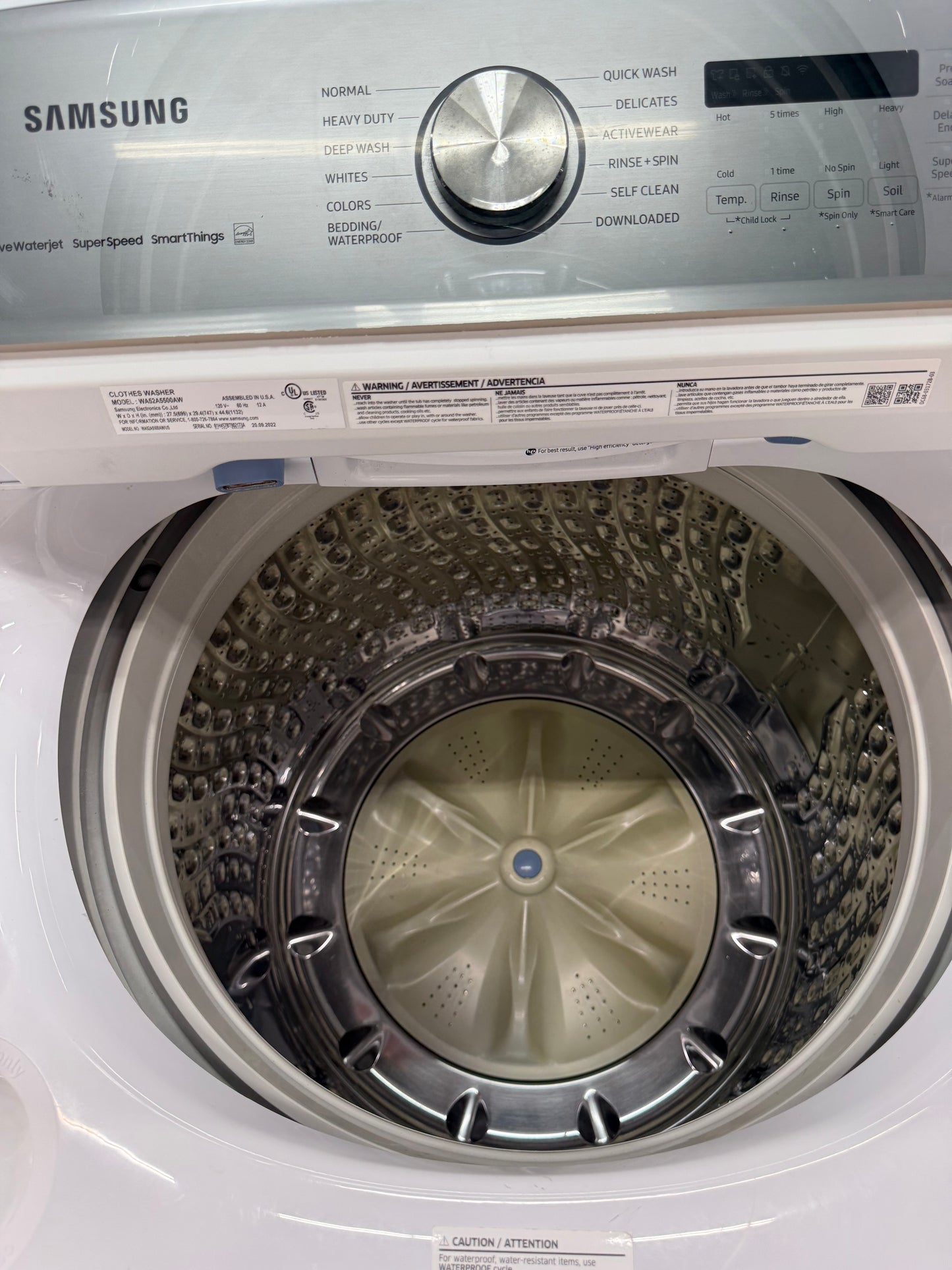Samsung WA52A5600AW/US – 5.2 Cu. Ft. Smart Top Load Washer – White