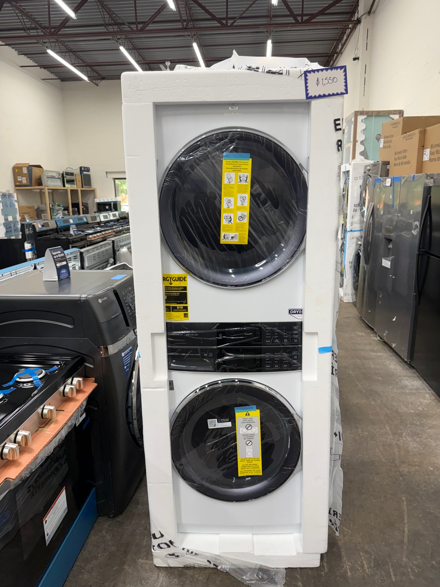 Electrolux ELTE7600AW 4.5 Cu. Ft. Washer & 8.0 Cu. Ft. Electric Dryer Laundry Tower