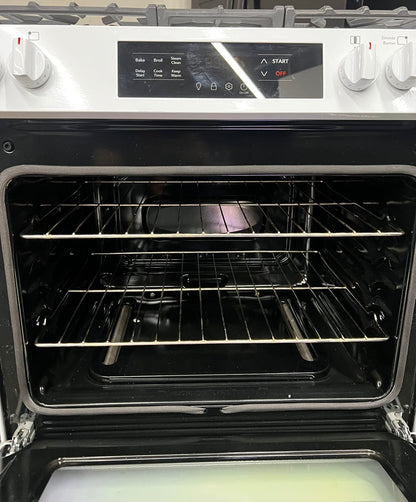 30 in. 5 Burners Slide in Front Control Gas Range with Steam Clean in White  #FCFG3062AW