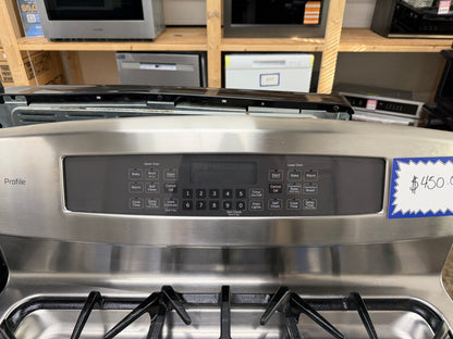GE Profile PGB950SEF3SS Used 30” Freestanding Gas Double Oven Range