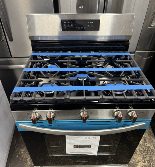 30 in 5 Burner Freestanding Gas Range in Stainless Steel with Quick Boil and Steam Clean #FCRG3062AS