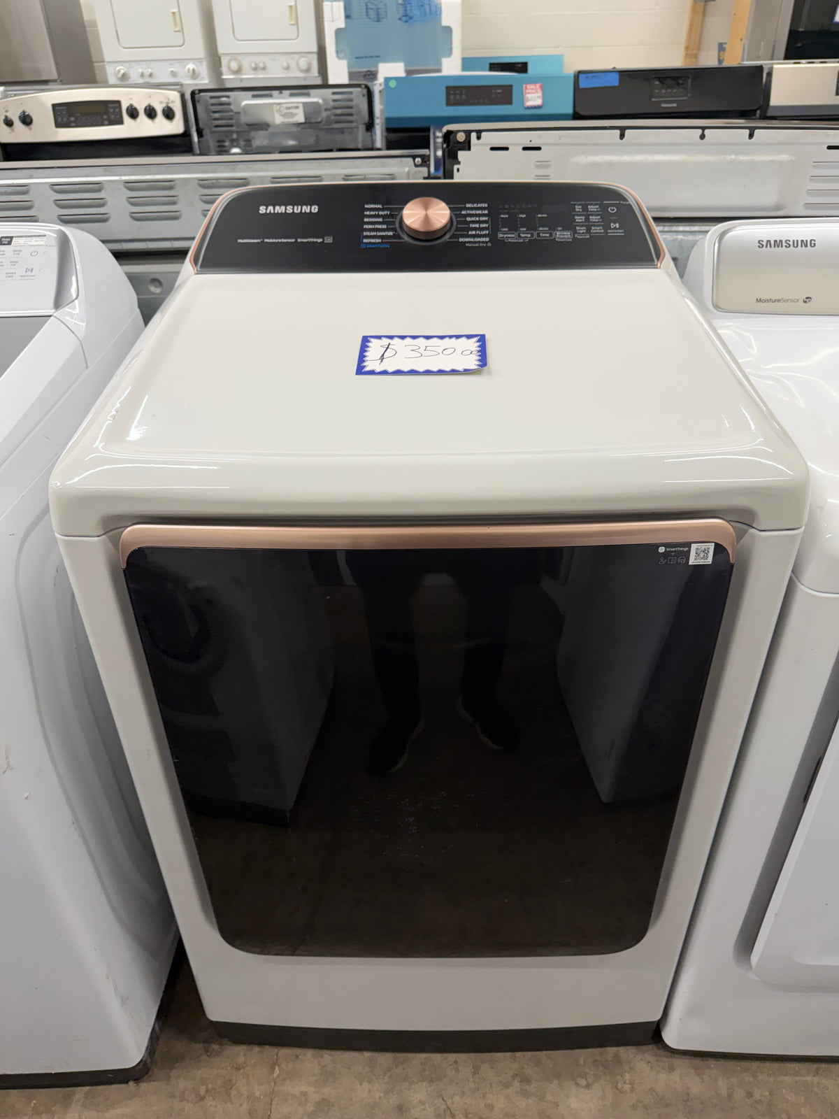 Samsung DVE52A5500W 7.4 Cu. Ft. Smart Electric Dryer with Steam Sanitize+ – White