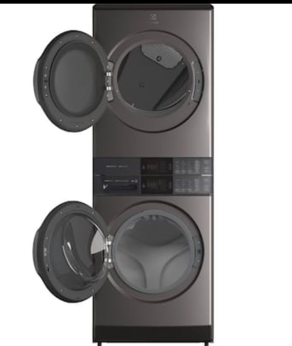 Electrolux SmartBoost Premix Electric Stacked Laundry Center with 4.5-cu ft Front load Washer and 8-cu ft Dryer- Titanium Color
