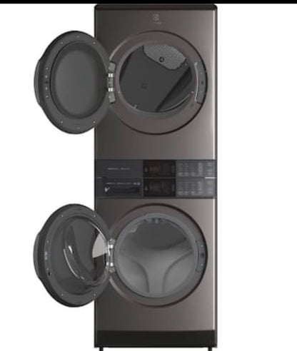 Electrolux SmartBoost Premix Electric Stacked Laundry Center with 4.5-cu ft Front load Washer and 8-cu ft Dryer- Titanium Color