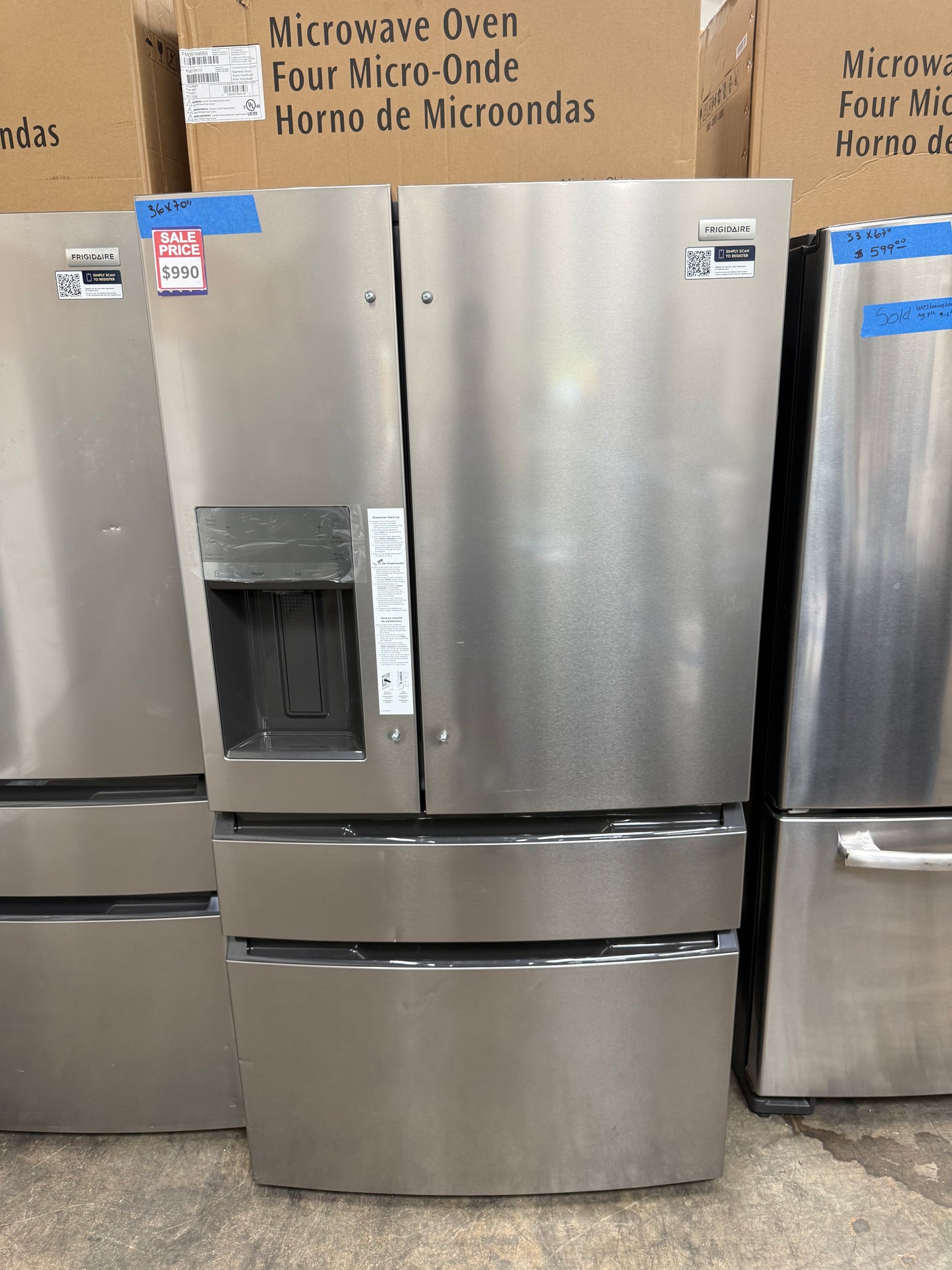 Frigidaire FRMS274TAV00 – 26.3 Cu. Ft. 4-Door French Door Refrigerator – Fingerprint-Resistant Stainless Steel
