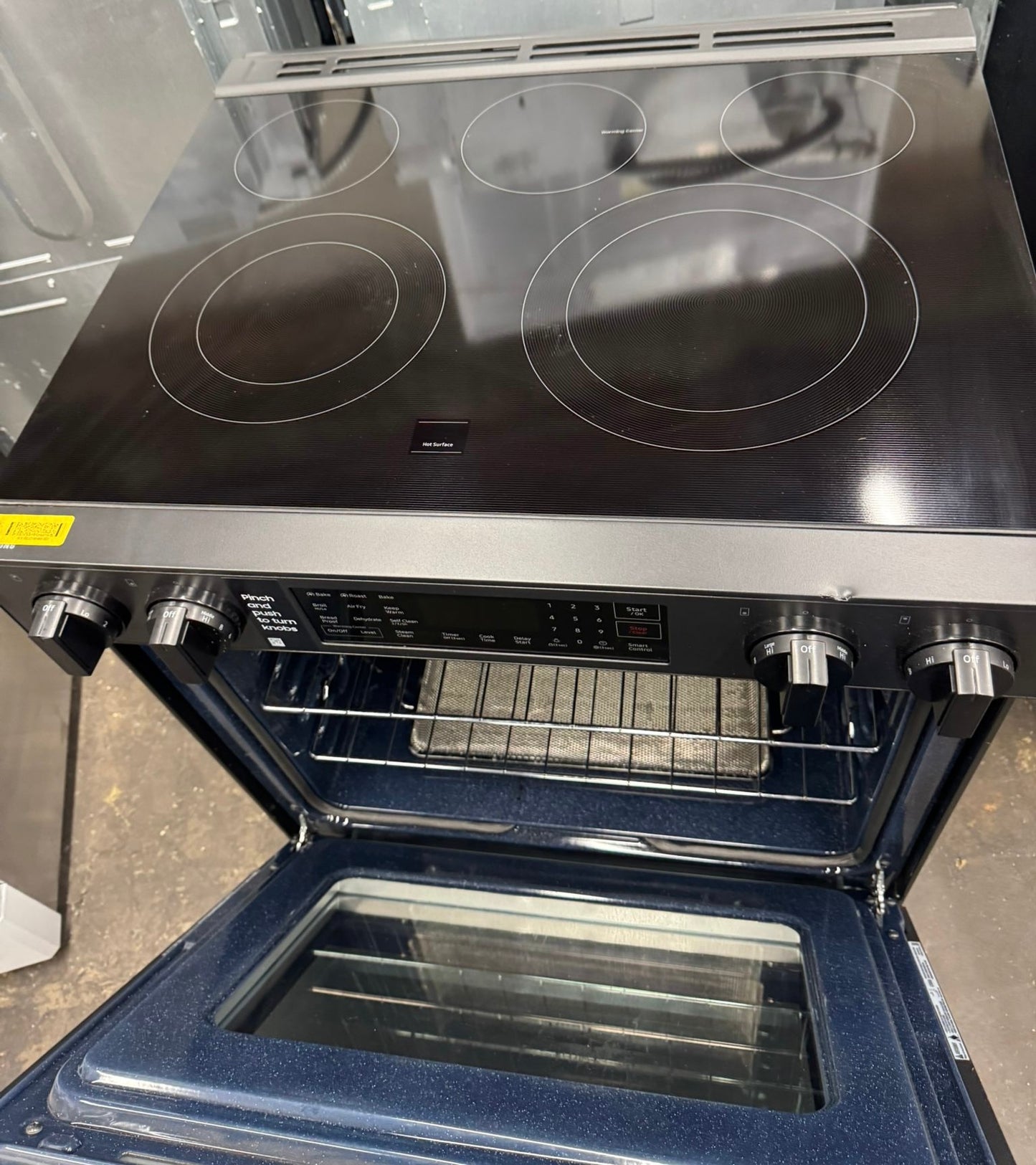 Bespoke 30 in. 5-Burner Element Smart Slide-In Electric Range  with AirFry and Safety Knobs # NSE6DG8300SR