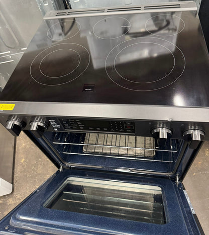 Bespoke 30 in. 5-Burner Element Smart Slide-In Electric Range  with AirFry and Safety Knobs # NSE6DG8300SR