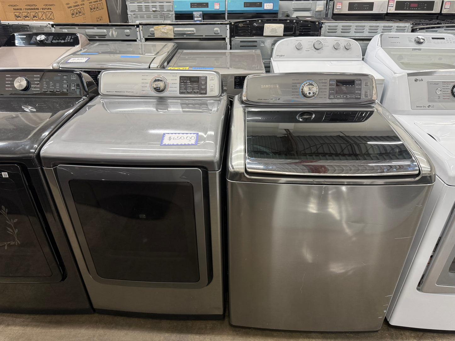 Samsung WA56H900AP/A2 & DVE50M7450P/A3 Washer & Electric Dryer Set – Platinum