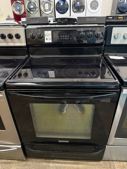 KitchenAid KERS206XBL0 30” 5.8 Cu. Ft. Freestanding Electric Range with Convection – Black