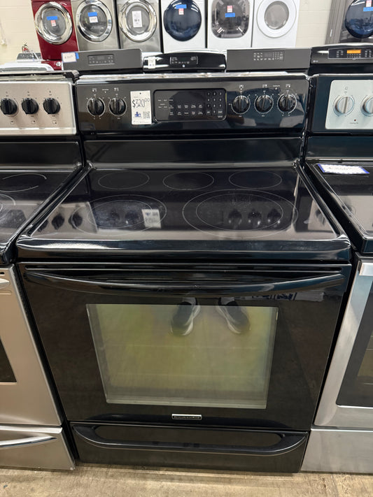 KitchenAid KERS206XBL0 30” 5.8 Cu. Ft. Freestanding Electric Range with Convection – Black