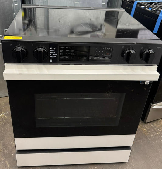 Bespoke 30 in. 5-Burner Element Smart Slide-In Electric Range  with AirFry and Safety Knobs # NSE6DG8300SR