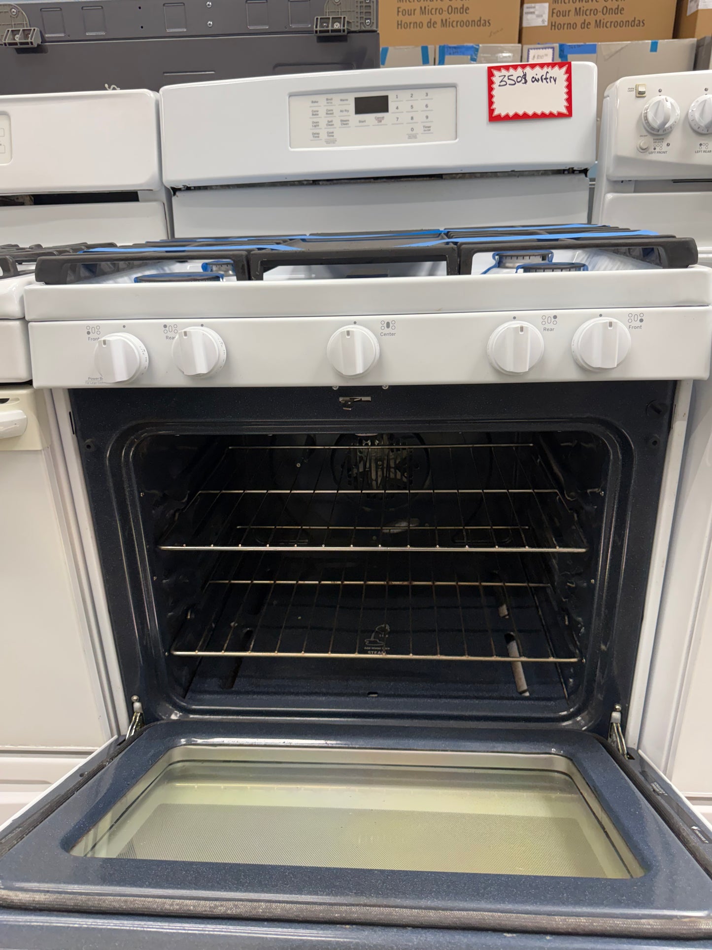 GE JGB735DP1WW – 30” Free-Standing Gas Convection Range with No Preheat Air Fry – White
